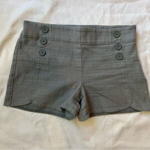 LOFT Riviera Shorts Size 6 Gray Sailor Button High Rise Tailored Casual